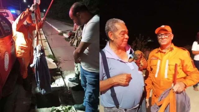 Filhote de cachorro é resgatado de tubulação por bombeiros em Juazeiro