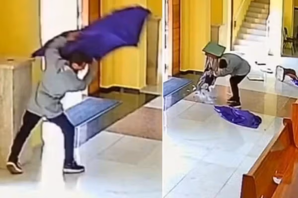 homem invade igreja