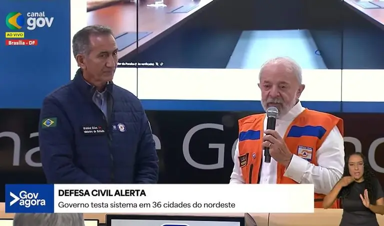Lula defesa civil alerta sms