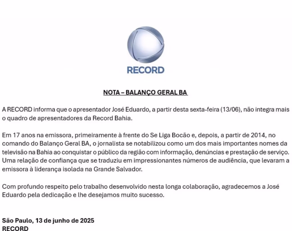 josé eduardo record bahia demissao