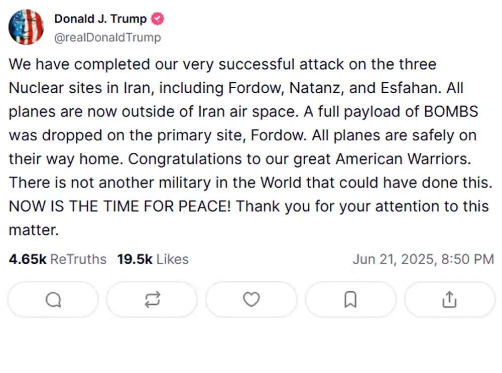 "Fordow se foi": Trump confirma ataque dos EUA a alvos nucleares iranianos 3 trump ataque ao Irã