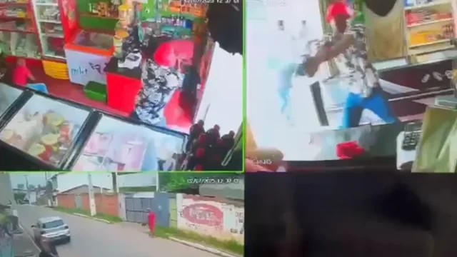 Pai e filho baleados em açougue de Terra Nova
