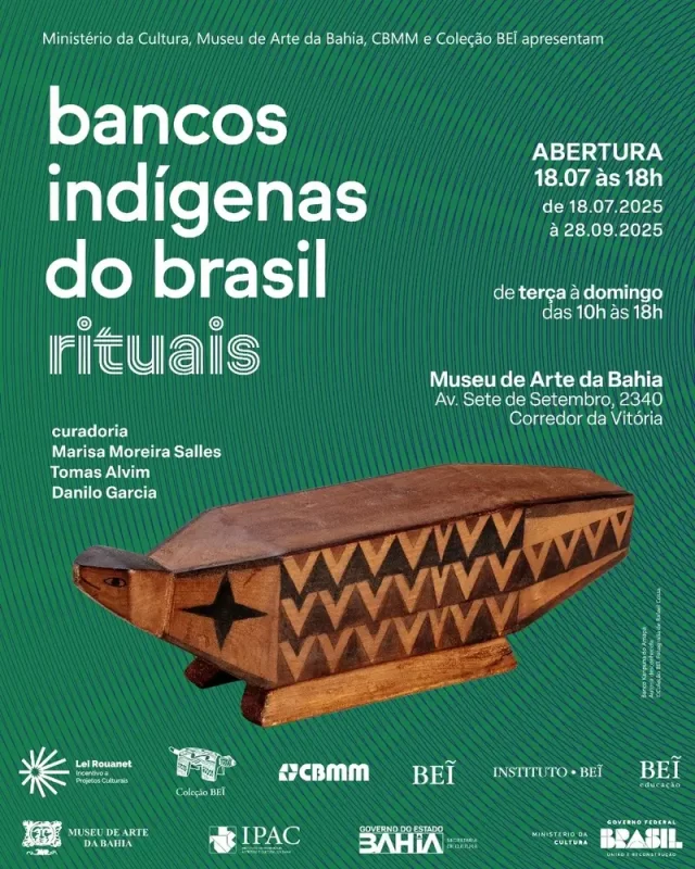 Salvador recebe exposição inédita com 100 bancos cerimoniais de 39 etnias indígenas brasileiras 2 indígenas arte
