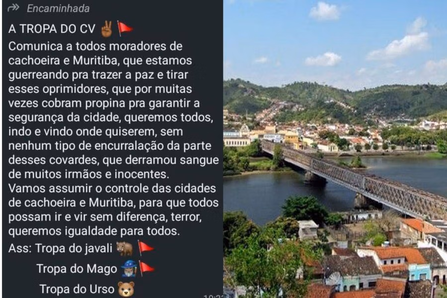 cv mensagem ameaça recôncavo baiano
