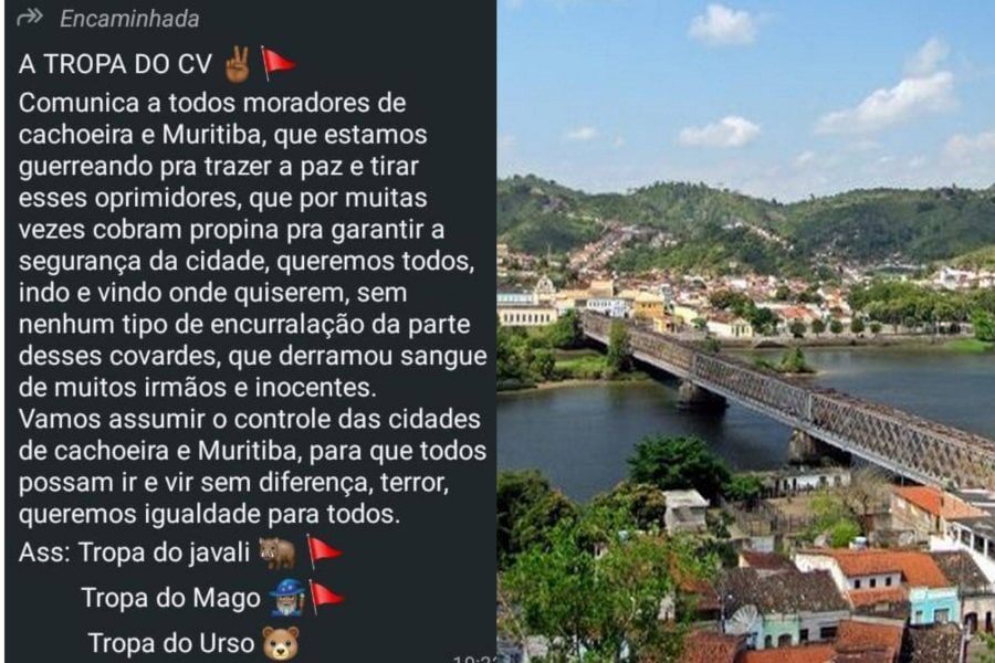 cv mensagem ameaça recôncavo baiano