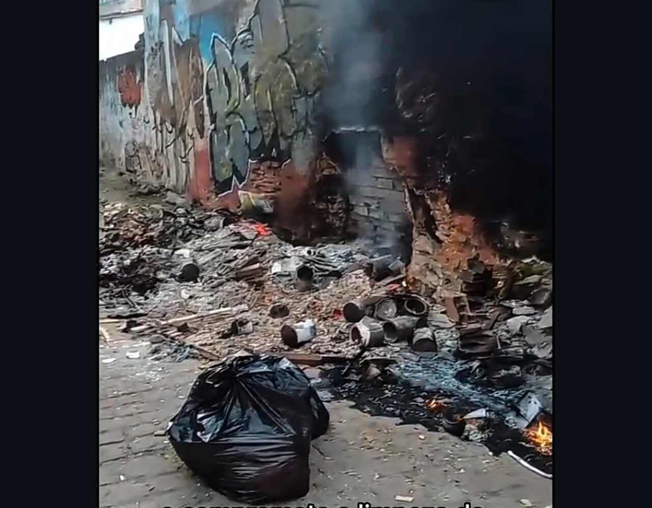 lixeiras queimadas Cachoeira