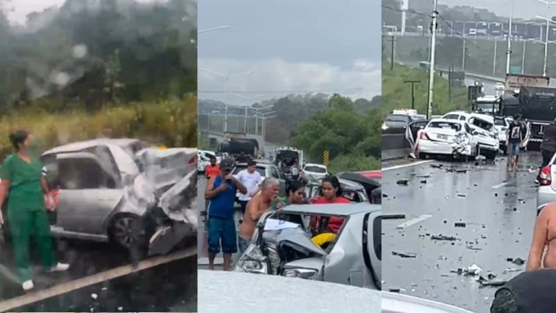 engavetamento na br-324 sentido feira de santana