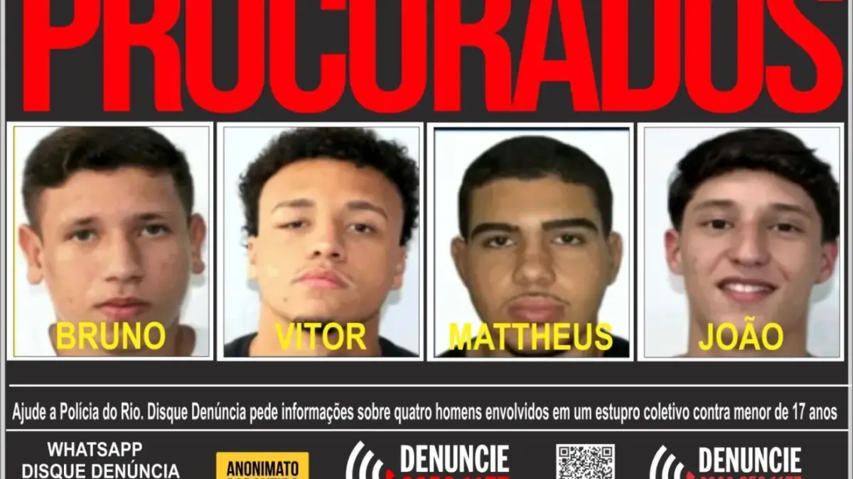 procurados por estupro coletivo no Rio de Janeiro