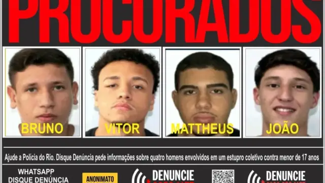 procurados por estupro coletivo no Rio de Janeiro
