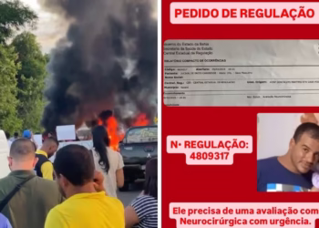 manifestação na BA-001 em Nazaré, Bahia.