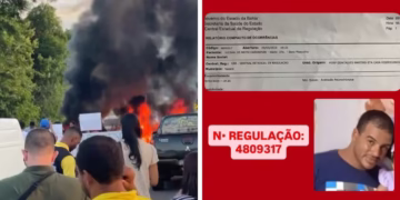 manifestação na BA-001 em Nazaré, Bahia.