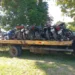 caminhão com motos apreendidas