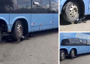 motociclista tem moto destruída por ônibus em Santo Antônio de Jesus
