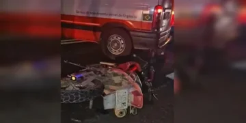 moto envolvida em acidente na BR-324
