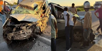 acidente envolvendo carro e ônibus na BR-101 entre os municípios de Governador Mangabeira e Cachoeira.