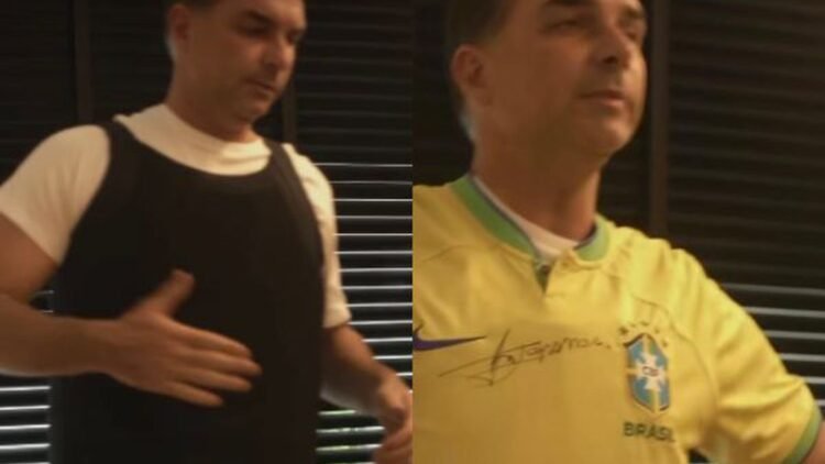 Flávio Bolsonaro adota uso de colete à prova de balas durante agenda política 1 Reprodução/Redes Sociais