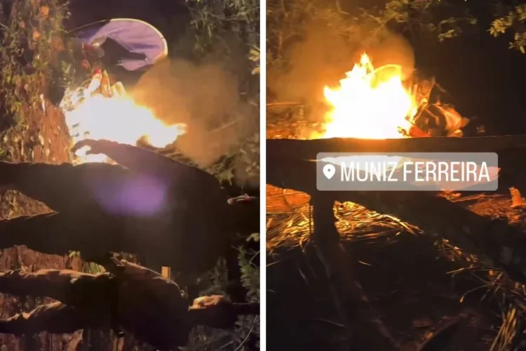 Rondesp destrói acampamento de facção criminosa após intenso tiroteio em morro de Muniz Ferreira 1 policia destroi drogas em muniz ferreira