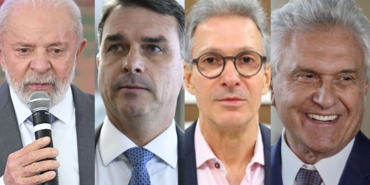 Lula, Flávio Bolsonaro, Zema e Caiado