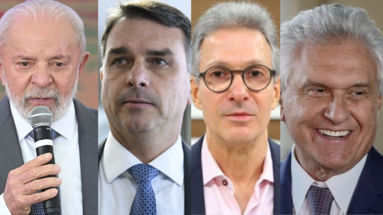 Lula, Flávio Bolsonaro, Zema e Caiado