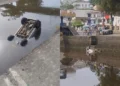 Carro cai no Rio Subaé após motorista passar mal em Santo Amaro 3 carro capotado no rio subaé em santo amaro