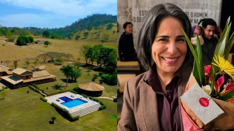 Glória Pires encontra paz e prosperidade em fazenda de luxo no interior de Goiás