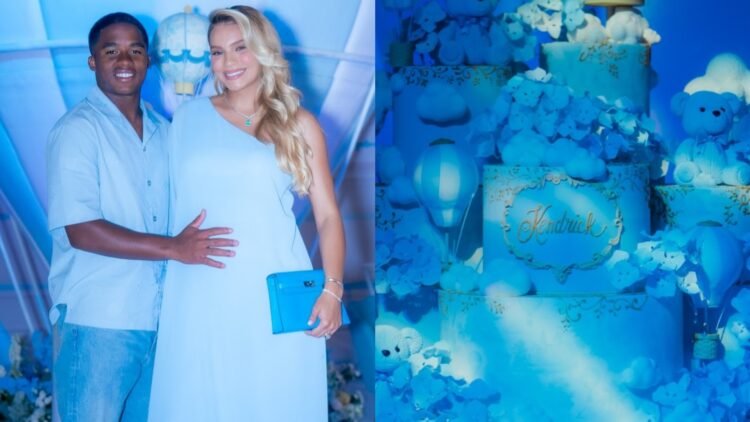 Endrick e Gabriely Miranda revelam nome do primeiro filho em chá de bebê luxuoso 1 Endrick e Gabriely Miranda revelam nome do primeiro filho em chá de bebê luxuoso