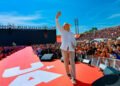 Lula lança campanha à reeleição no ABC Paulista, defende Ministério da Segurança e exalta soberania nacional 3 Presidente da República, Luiz Inácio Lula da Silva, durante o lançamento oficial de sua campanha no Estádio da Vila Euclides, em São Bernardo do Campo (SP).
