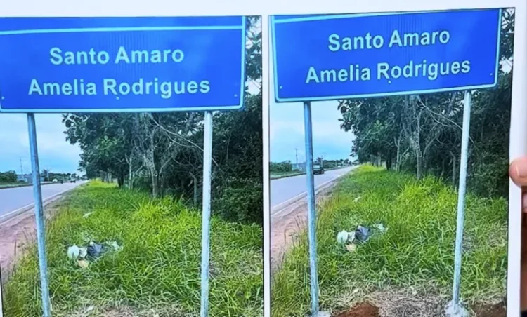 Placas de limite territorial causam impasse entre Conceição do Jacuípe e Santo Amaro 1 placa de divisa de territórios entre Santo Amaro e Amélia Rodrigues com Conceição do Jacuípe