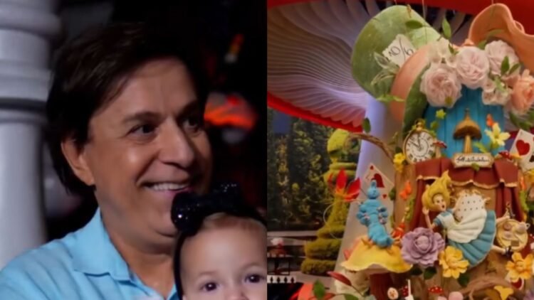 Aniversário de 1 ano da neta de Tom Cavalcante ganha decoração inspirada em Alice no País das Maravilhas 1 Aniversário de 1 ano da neta de Tom Cavalcante ganha decoração inspirada em Alice no País das Maravilhas