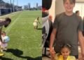 Filhos de Neymar visitam treino do Santos e encantam torcedores