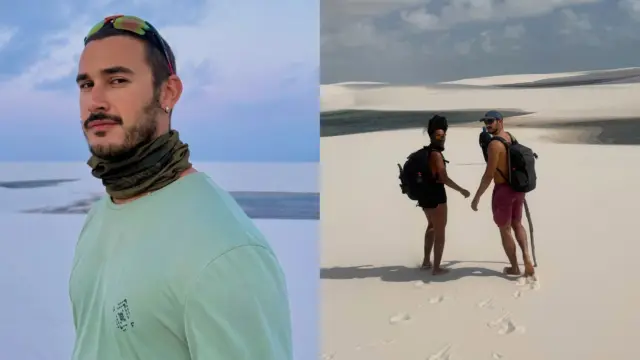 Filipe Bragança e Ramille celebram férias após fim de gravações em Lençóis Maranhenses