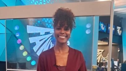 Maju Coutinho exibe evolução da gestação durante plantão no Fantástico 1 Maju Coutinho exibe evolução da gestação durante plantão no Fantástico