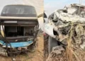 acidente entre ônibus e carro de funerária
