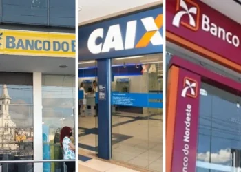 foto montada: Banco do Brasil, Caixa e Banco do Nordeste