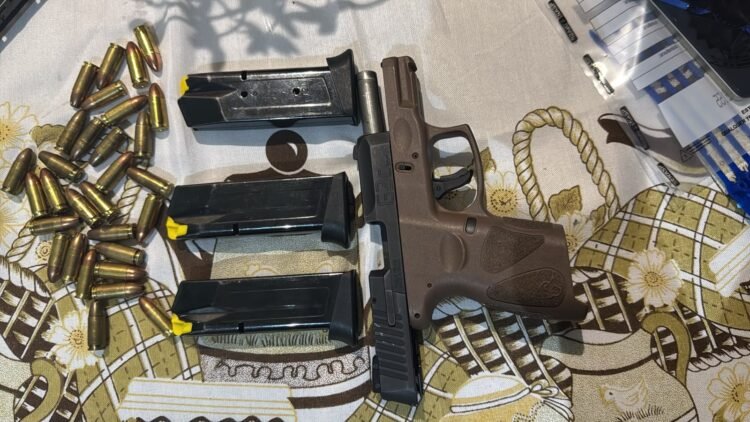 armas e munições apreendidas durante operação da Polícia Civil