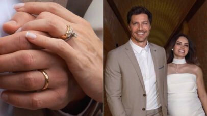 André Bankoff e Carol Reali celebram casamento com alianças simbólicas