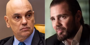 O ministro do Supremo Tribunal Federal (STF) Alexnadre de Moraes e o banqueiro Daniel Vorcaro, ex-CEO do Banco Master — Foto: Fotos de Brenno Carvalho/O Globo e Ana Paula Paiva/Valor