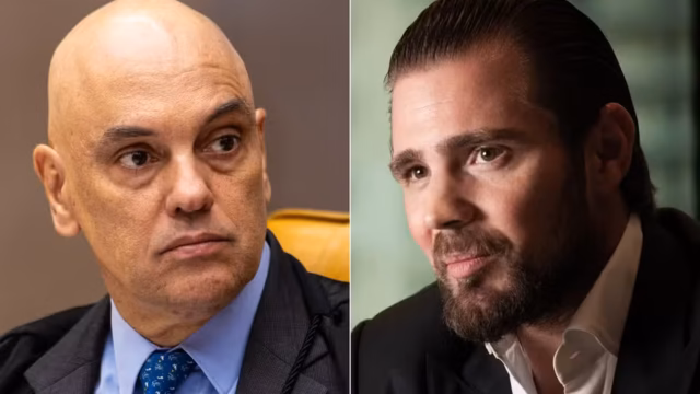 O ministro do Supremo Tribunal Federal (STF) Alexnadre de Moraes e o banqueiro Daniel Vorcaro, ex-CEO do Banco Master — Foto: Fotos de Brenno Carvalho/O Globo e Ana Paula Paiva/Valor