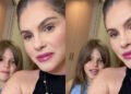 Ayla, filha de Bárbara Evans, corta o cabelo para doação solidária