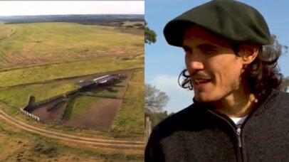 Edinson Cavani revela refúgio rural de 1 mil hectares no Uruguai