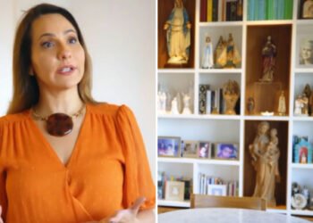 Maria Beltrão revela seu "exército celeste" de santos em casa no Rio