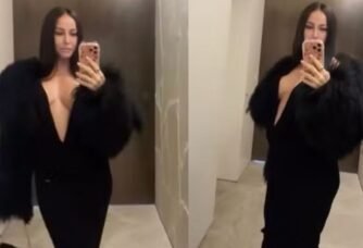 Sabrina Sato exibe barriga de gravidez em look elegante para o trabalho