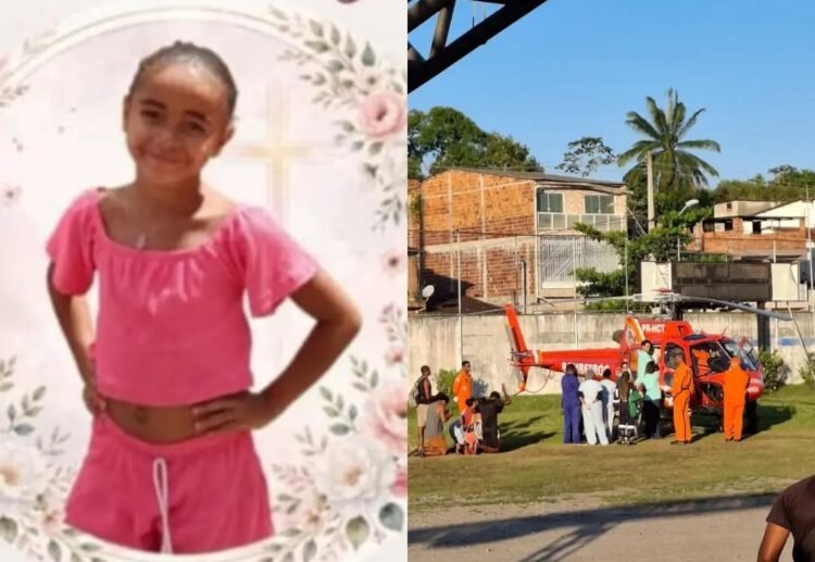 foto montagem - criança Semilly faleceu após colisão em São Francisco do Conde