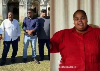 arte onde mostra alguns vereadores de santo amaro, incluindo Luana Carvalho, Kleber Feião, Justino Oliveira.