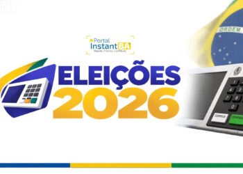 banner com a escrita "Eleições 2026" com a logomarca do Portal InstantBA