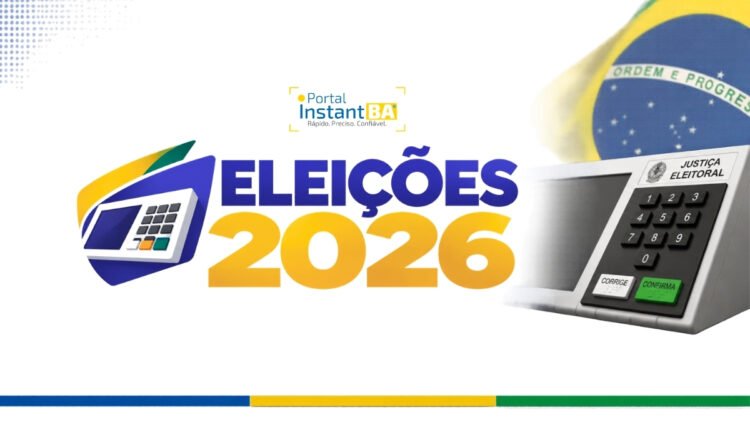 Santo Amaro tem 47.878 eleitores aptos a votar neste domingo (4); veja o perfil do eleitorado 1 banner com a escrita "Eleições 2026" com a logomarca do Portal InstantBA
