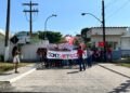 Alunos concentrados no Campus do IFBA, em Santo Amaro, para participarem da manifestação em apoio a reeleição do presidente Lula e em defesa da educação pública federal.