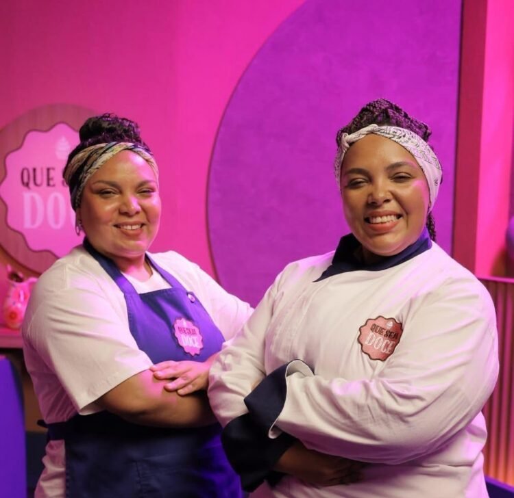 Amanda Barretto e sua irmã Marília no programa 'Que Seja Doce'