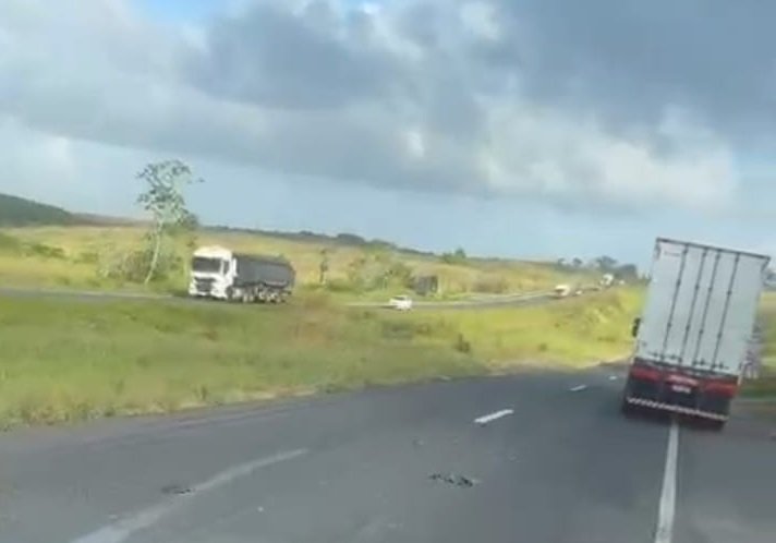 acidente na br-324 com ciclista