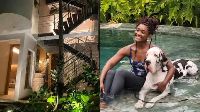 Erika Januza abre mansão de 500 m² com natureza e piscina na zona oeste do Rio